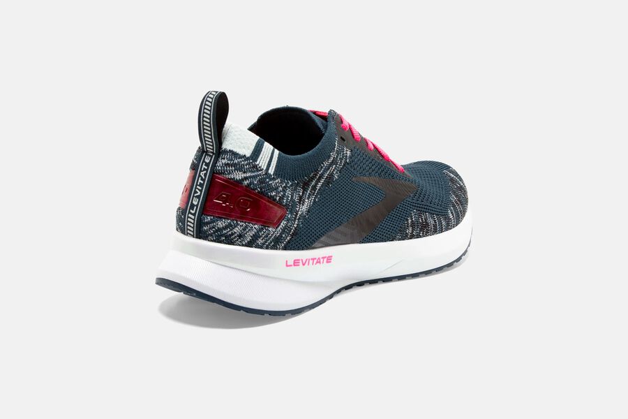 Brooks Running Shoes - Levitate 4 Road Womens - Navy/Black/Pink - DSX-309847